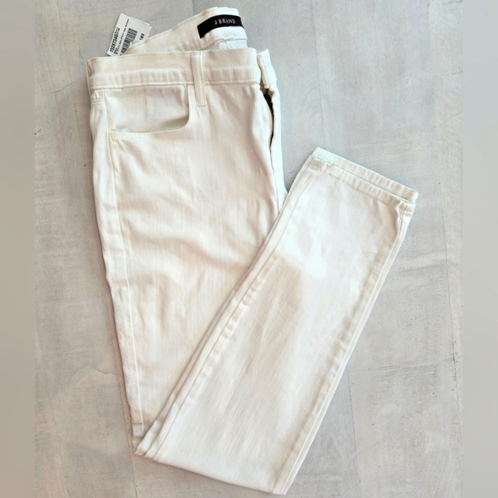J BRAND Classic White Super Skinny Stretch Denim Jeans Size 32 (14) NWOT